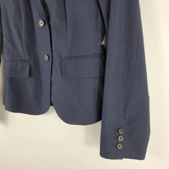 J.Crew Jacquard Pin Stripe Cotton Single Breasted Notch Lapel Blazer - Picture 6 of 8